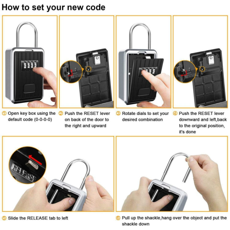 Password Key Box Wall-Mounted Metal Box Password Box Outdoor Key Anti-Theft Storage Box, Regular, Waterproof Cover Password Key Box Wall-Mounted Metal Box Password Box Outdoor Key Anti-Theft Storage Box, Regular, Waterproof Cover
